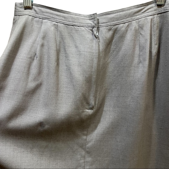 Christian Dior Vintage The Suit Gray Linen Rayon Blend Skirt Sz 10 - Picture 3 of 9